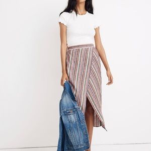 EUC · Madewell Overlay Midi Skirt in Rainbow Stripe
